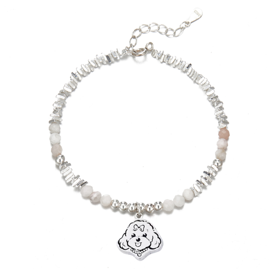 Silver Crystal Pet Face Bracelet