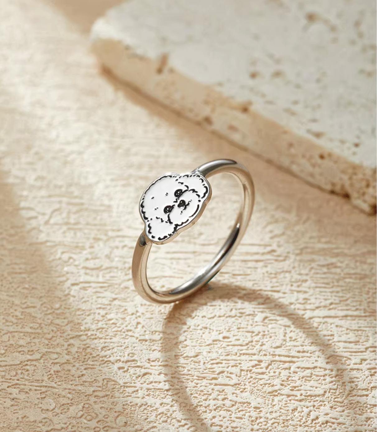 Silver Pet Face Ring