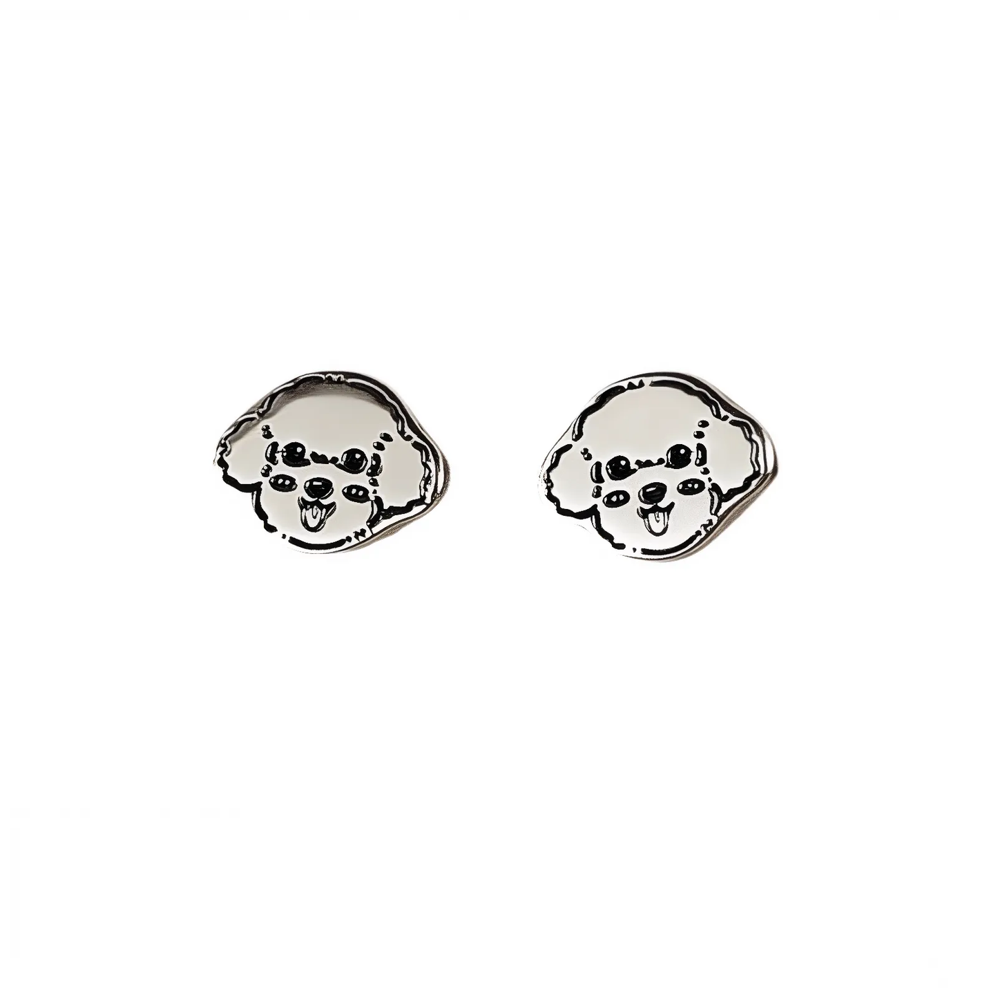 Silver Pet Face Stud  Earrings