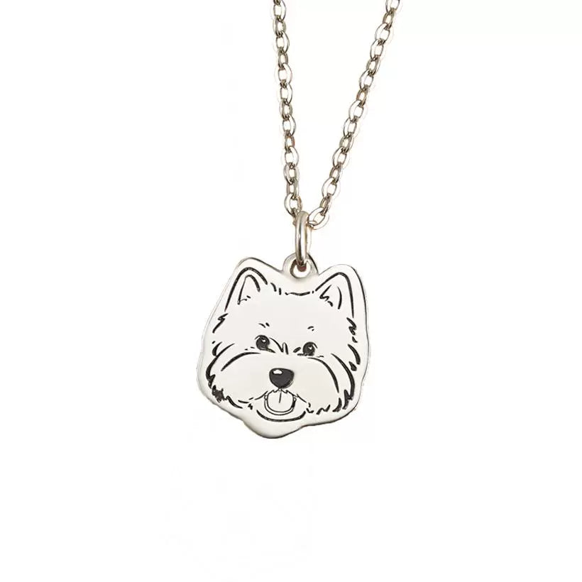 Silver Pet Face Necklace