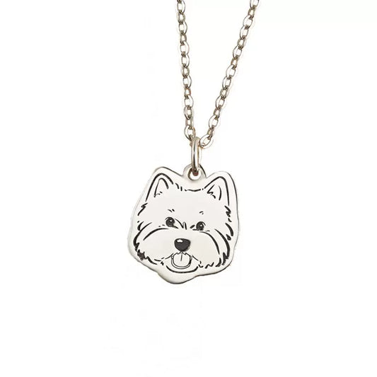 Silver Pet Face Necklace