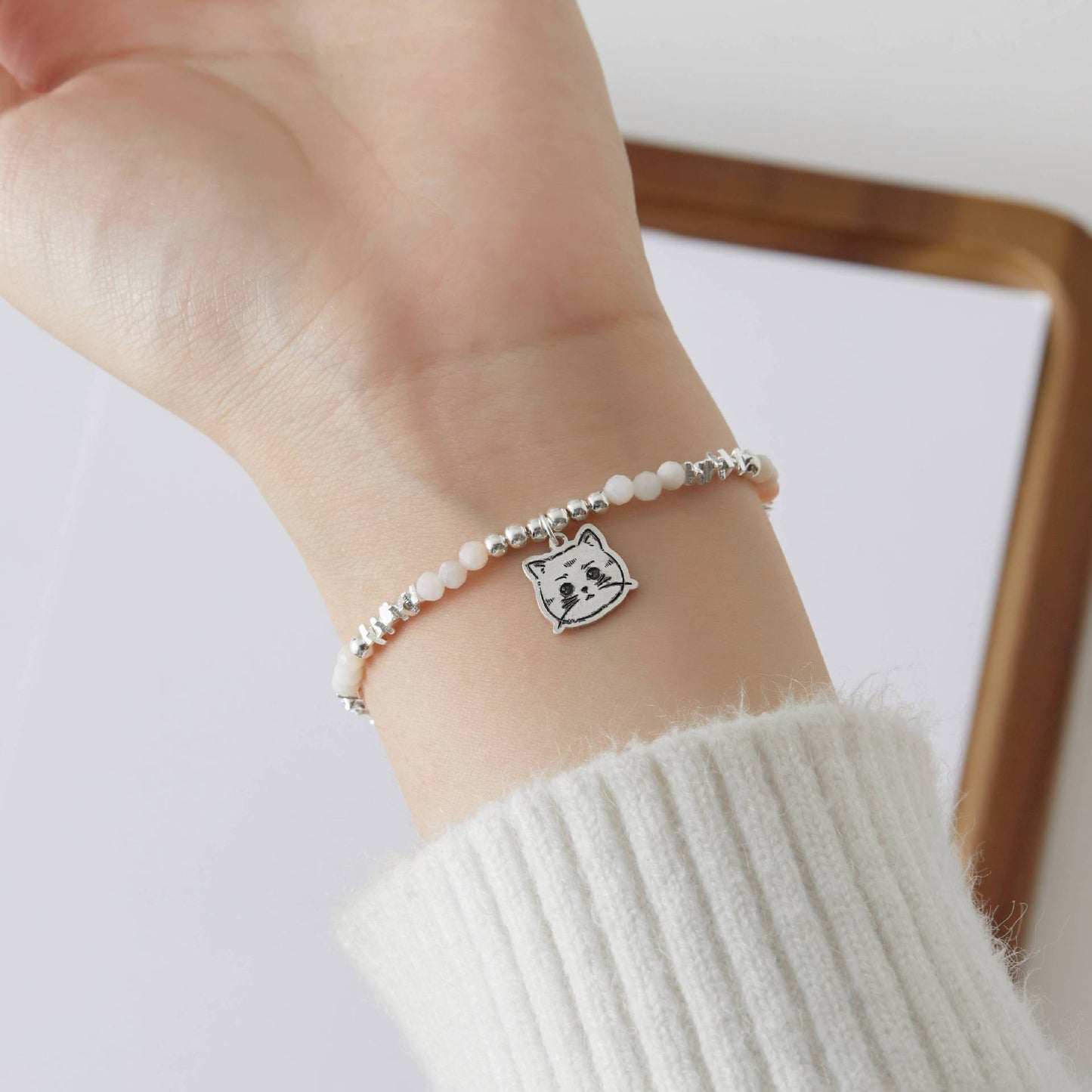Silver Crystal Pet Face Bracelet