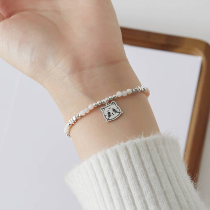 Silver Crystal Pet Face Bracelet