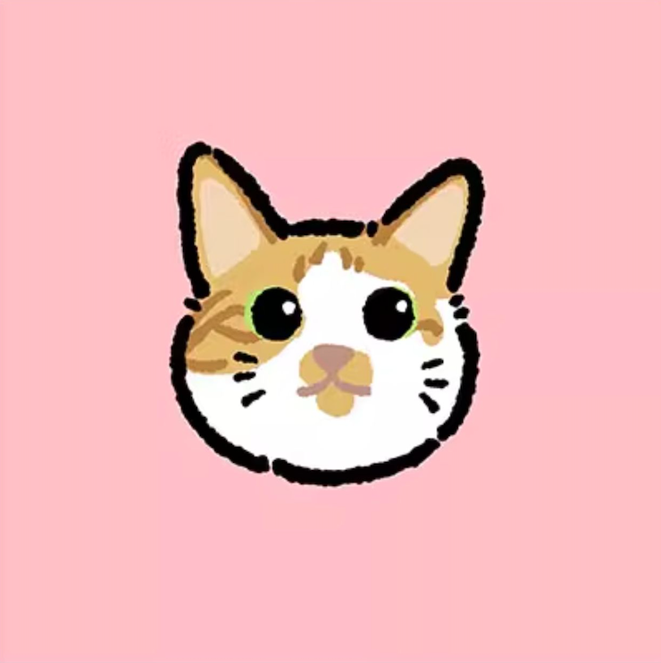 A cute chibi style cat portrait.