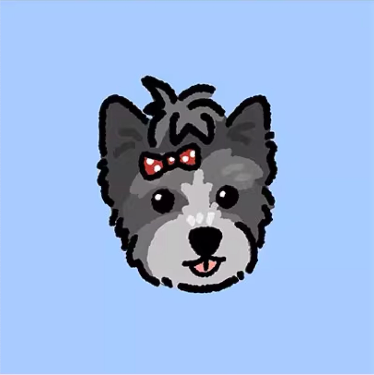A cute chibi style dog portrait.