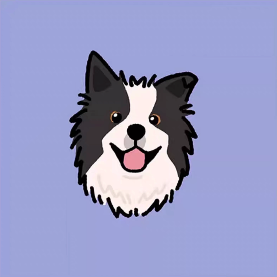 A cute chibi style shepherd dog portrait.