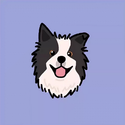 A cute chibi style shepherd dog portrait.