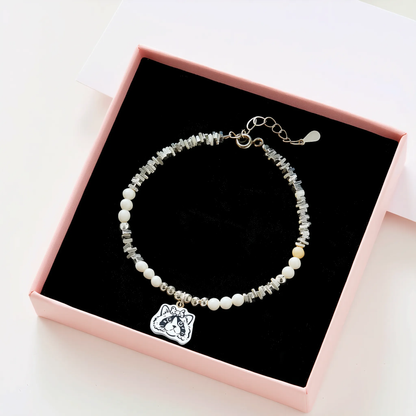 Silver Crystal Pet Face Bracelet