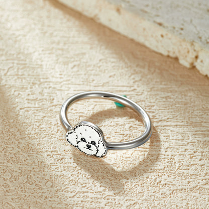 Silver Pet Face Ring