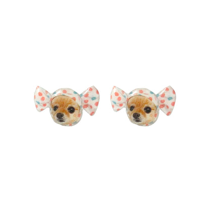 Resin Pet Face Stud Earrings
