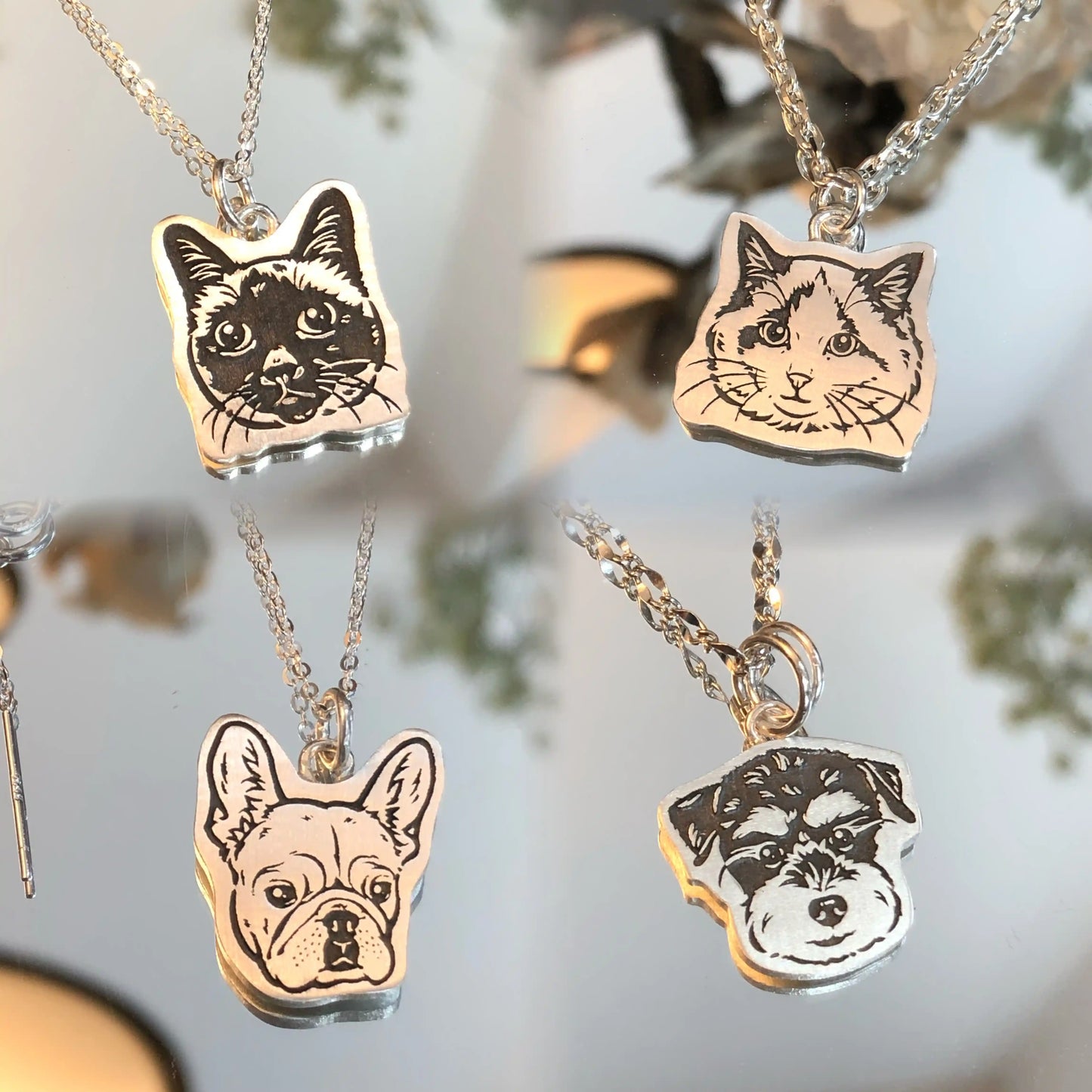 Silver Pet Face Necklace