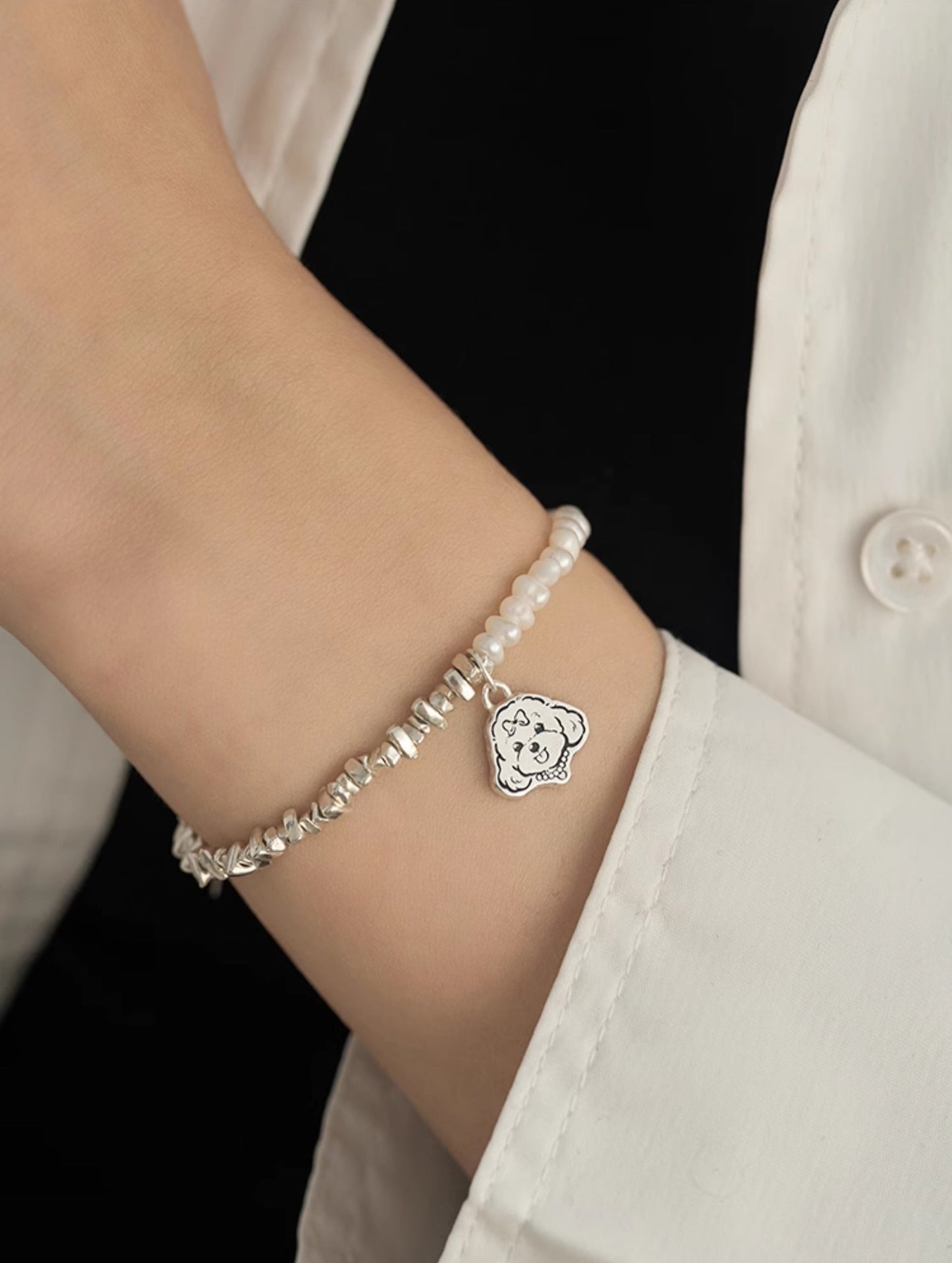 Wrist wearing our Dog  Pet Face Bracelet