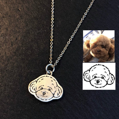 Silver Pet Face Necklace