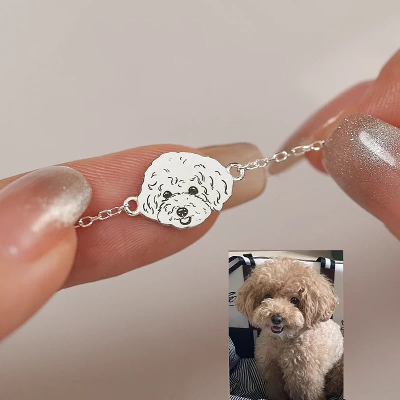 custom memorial bracelet with a pet photo